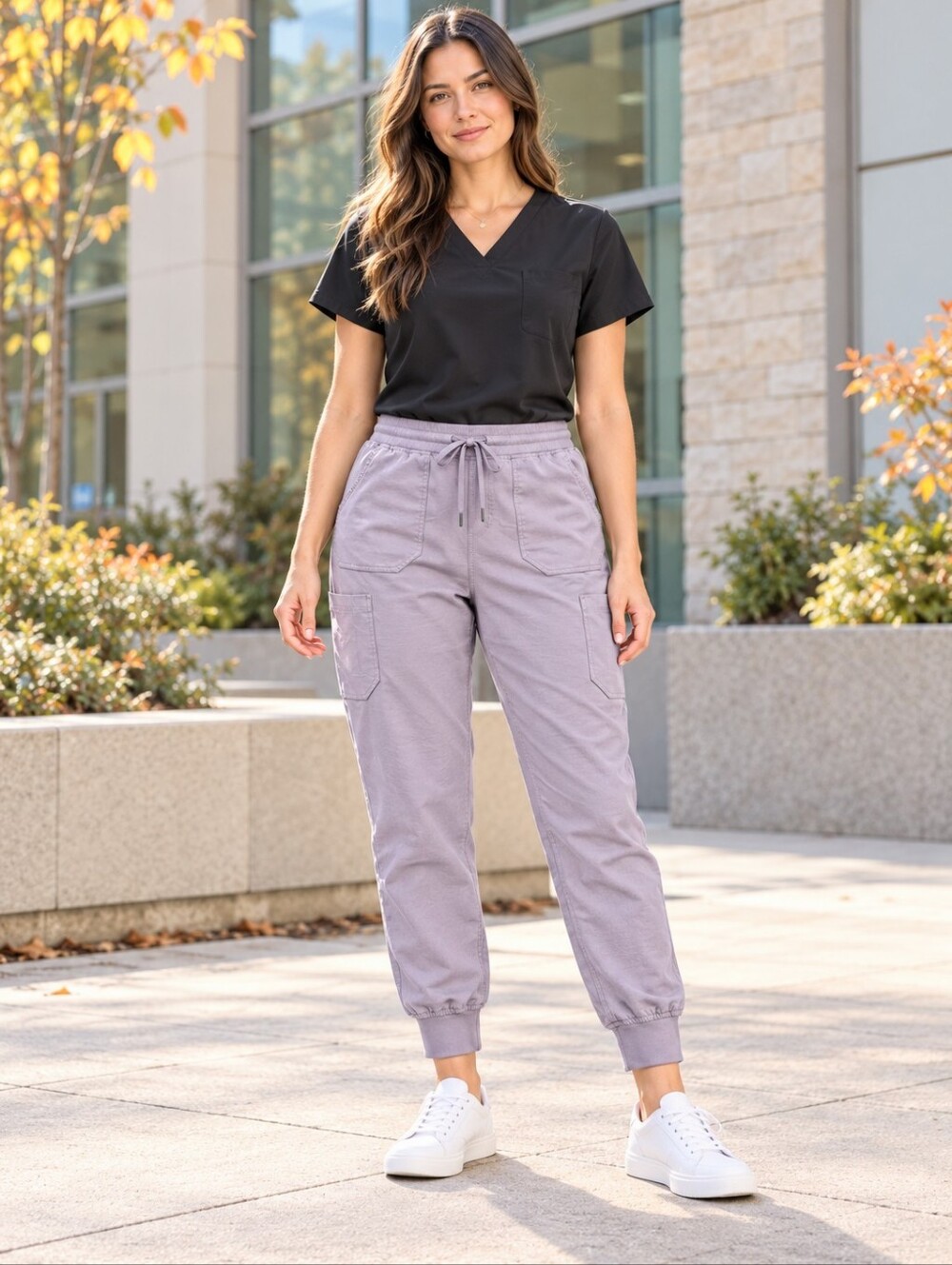 Carhartt Force Cross-Flex Cargo Jogger Scrub Pants Purple Large Regular C53110
